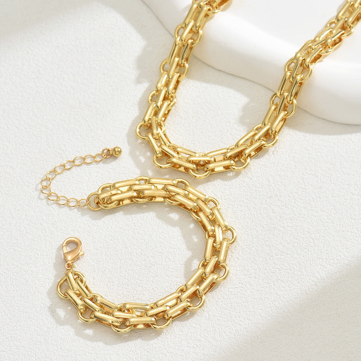 Design Sense Bracelet And Necklace Set Female Niche Exaggerated(F2)