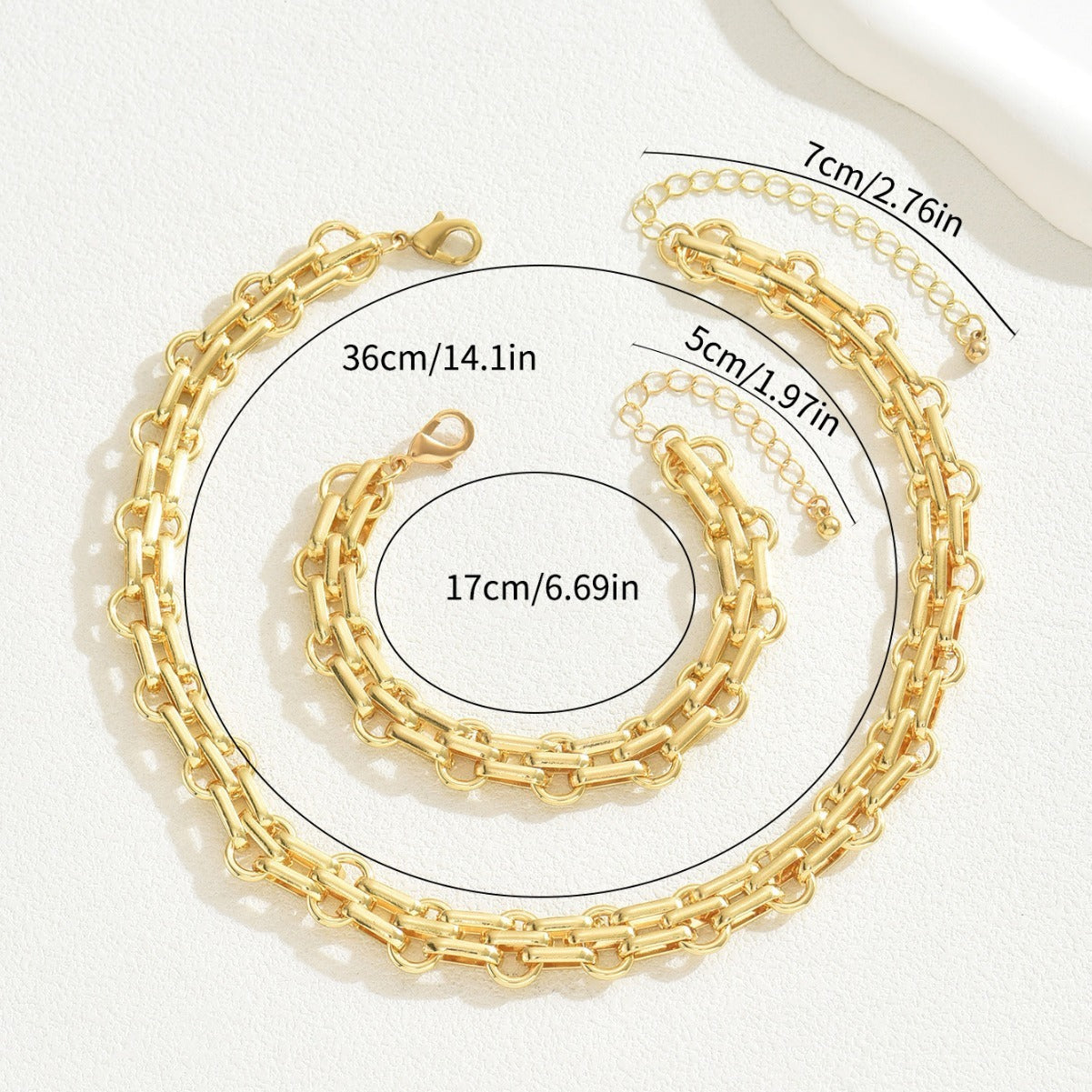 Design Sense Bracelet And Necklace Set Female Niche Exaggerated(F2)