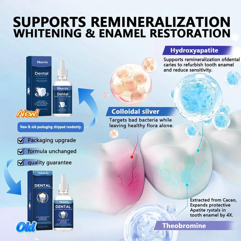 Skavix Fluoride-Free Hydroxyapatite Tooth Armor Drops & Enamel Repair, Whitening