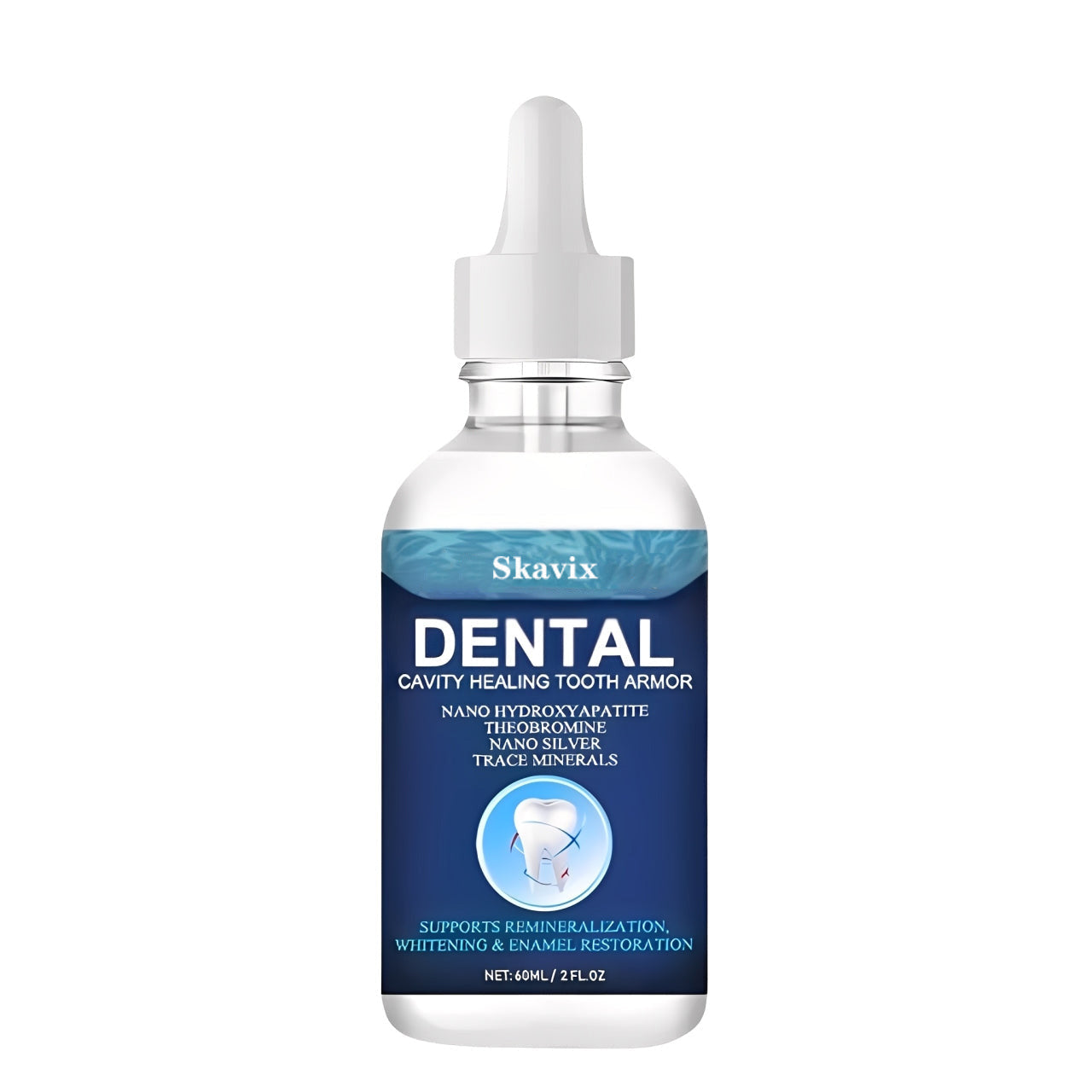 Skavix Fluoride-Free Hydroxyapatite Tooth Armor Drops & Enamel Repair, Whitening