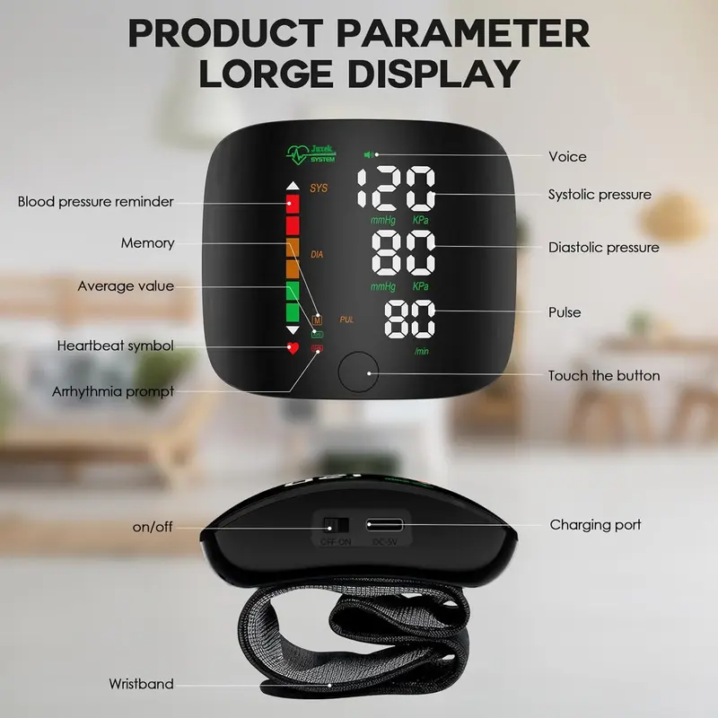 Final 3 Hours: 60%OFF🔥Wrist Blood Pressure Monitor – LED Touch Screen & Adjustable Fit